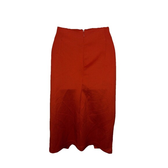 New York & Company Stretch Women's Red/Orange Front Slit Pencil Skirt Sz 8 NWTS - Picture 3 of 12